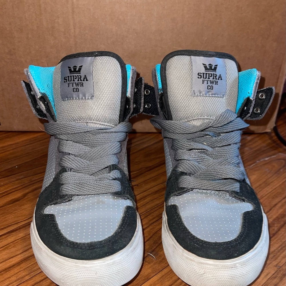 Supra Kids Black and Blue High-Top Sneakers